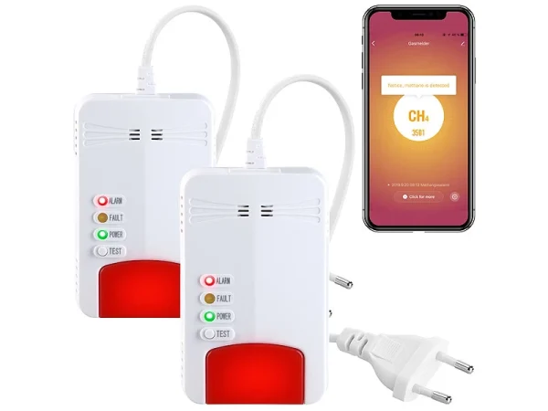 VisorTech Elesion Gasmelder:2er-Set Multi-Gasmelder Für Haushaltsübliche Gase, Mit WLAN & App 3