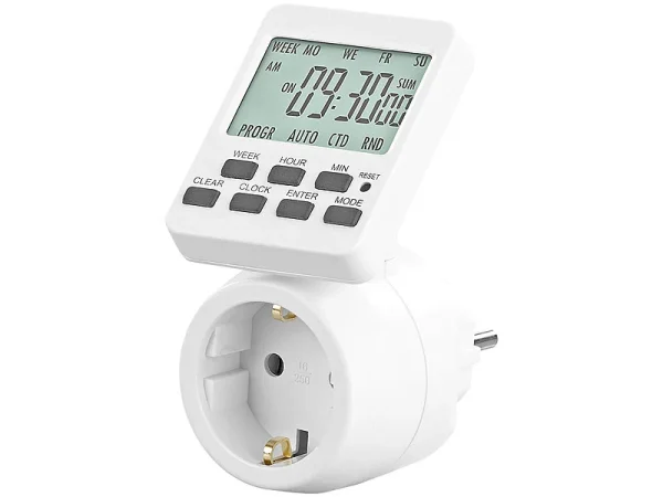 Revolt Steckdose Mit Timer:2er-Set Digitale Zeitschaltuhren Mit 180° Rotierbarem LCD-Display 5