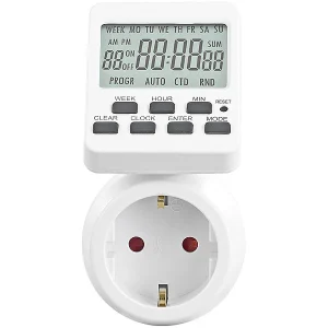 Revolt Steckdose Mit Timer:2er-Set Digitale Zeitschaltuhren Mit 180° Rotierbarem LCD-Display 34