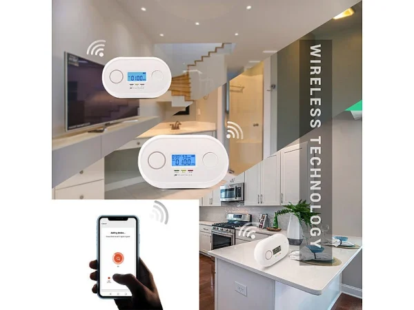 VisorTech Kohlenmonoxid Detektor:2er-Set WLAN-Kohlenmonoxid-Melder, LCD-Display, App, 85 DB 8
