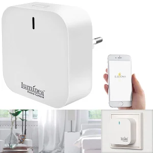 Luminea Home Control Smarter Schalter Aufsatz:Schalt-Aufsatz Für Kippschalter & Taster, Bluetooth Mit WLAN Gateway 54