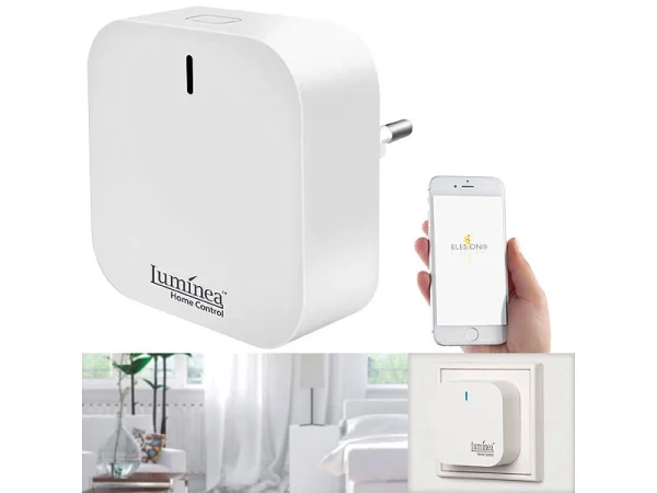 Luminea Home Control Smarter Schalter Aufsatz:Schalt-Aufsatz Für Kippschalter & Taster, Bluetooth Mit WLAN Gateway 19