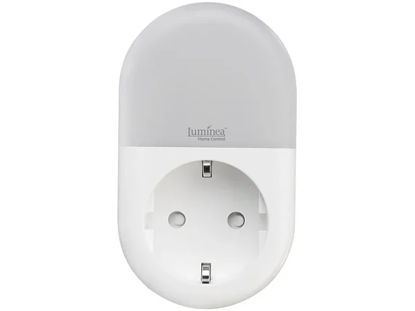 Luminea Home Control LED-Nachtlicht-Plug-ins:4er-Set WLAN-Steckdose Mit LED-Nachtlicht, App & Sprachsteuerung, 16 A 6