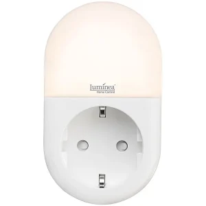 Luminea Home Control LED-Nachtlicht-Plug-in:2er-Set WLAN-Steckdose Mit LED-Nachtlicht, App & Sprachsteuerung, 16 A 30