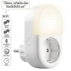 Luminea Home Control LED-Nachtlicht-Plug-ins:4er-Set WLAN-Steckdose Mit LED-Nachtlicht, App & Sprachsteuerung, 16 A 22