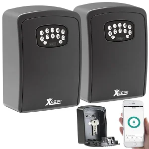 Xcase Bluetooth-Schlüsselsafe:2er Set Mini-Schlüssel-Safe Mit Bluetooth Und App, IP54 24