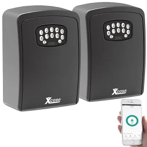 Xcase Bluetooth-Schlüsselsafe:2er Set Mini-Schlüssel-Safe Mit Bluetooth Und App, IP54 26