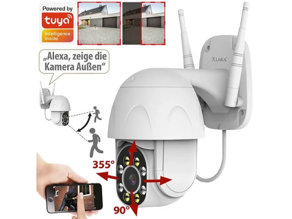 7links WLAN-IP-Kamera Mit Full HD, PT, Nachtsicht, Versandrückläufer 10