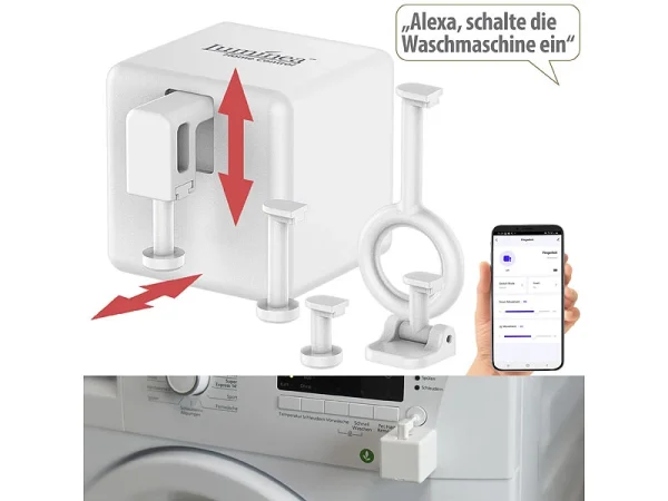 Luminea Home Control Smarter Schalter Aufsatz:Schalt-Aufsatz Für Kippschalter & Taster, Bluetooth Mit WLAN Gateway 9