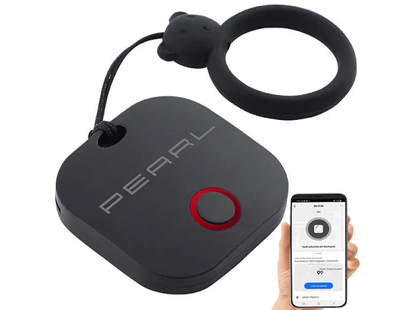 PEARL Koffer Alarm:4in1-Mini-Schlüsselfinder M. BT, App & GPS-Ortung, 80 DB, 4er-Set 13