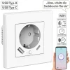 Luminea Home Control Unterputz Steckdose:2in1-WLAN-Unterputzsteckdose Mit USB-C- Und USB-A-Netzteil, 2 A, App 13