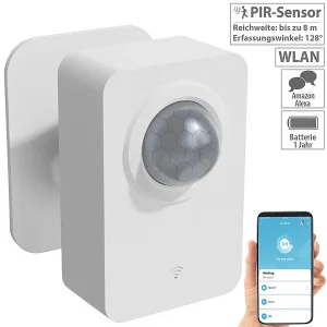 Luminea Home Control Funkbewegungsmelder:ZigBee-PIR-Bewegungsmelder Mit WLAN-Gateway, 8 M Reichweite 16