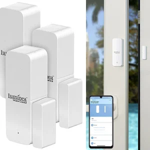 Luminea Home Control Alarmanlagen:3er-Set ZigBee-Tür- & Fensteralarm, Für Alexa, GA Und Siri, App 12