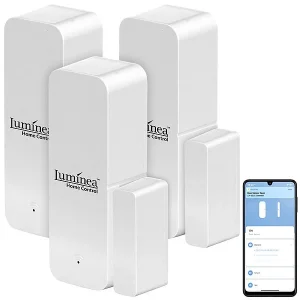 Luminea Home Control Alarmanlagen:3er-Set ZigBee-Tür- & Fensteralarm, Für Alexa, GA Und Siri, App 14