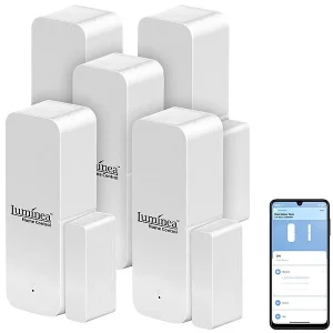 Luminea Home Control Fenstersensor:5er-Set ZigBee-Tür- & Fensteralarm, Für Alexa, GA Und Siri, App 14