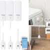 Luminea Home Control Wassermelder Funk:3er-Set ZigBee-Wassermelder, Ext. Sensor, 2 J. Batterielaufzeit, App 40