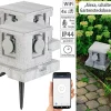 Royal Gardineer Gartensteckdose Smart:4-fach-WLAN-Garten-Steckd., App, Sprachbef., 16 A, 3.680 W, IP44 4er- 44