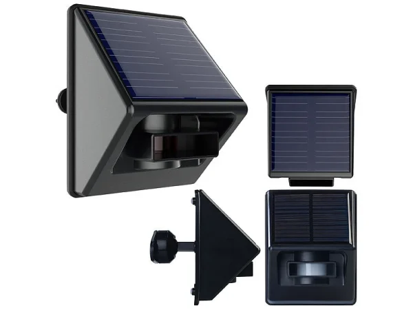 Luminea Home Control Bewegungssensor PIR:4er-Set Outdoor-PIR-Sensoren, Solarpanel, App, IP55, ZigBee-kompatibel 7