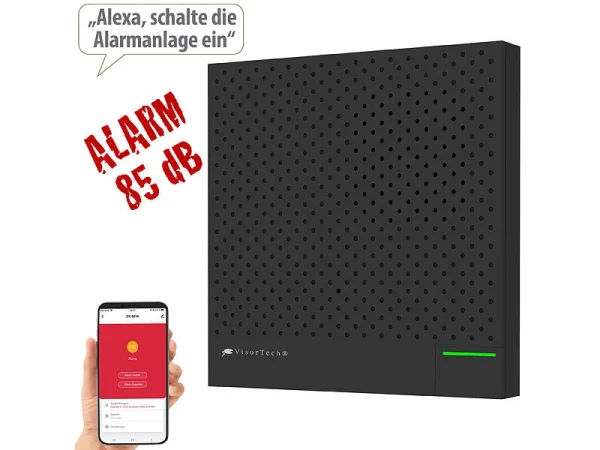 VisorTech Alarmzentrale:WLAN-Alarmanlage Mit Funk-Anbindung, App, Sprachsteuerung 3