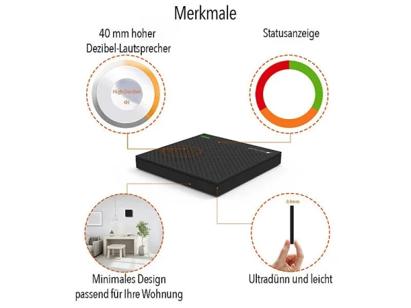 VisorTech Drahtlose Alarmanlage:9-teiliges Funk-Alarmanlagen-Set Mit 7 Sensoren, SOS-Taster, WLAN, App 10