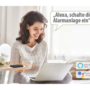 VisorTech Drahtlose Alarmanlage:9-teiliges Funk-Alarmanlagen-Set Mit 7 Sensoren, SOS-Taster, WLAN, App 46