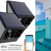 Luminea Home Control Bewegungsmelder Mit App:2er-Set Outdoor-PIR-Sensoren, Solarpanel, App, IP55, ZigBee-kompatibel 8