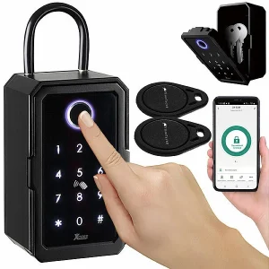 Xcase Schlüsseltresor:Smarter Schlüssel-Safe, Touch-PIN, Fingerprint, Transponder, Bluetooth 14