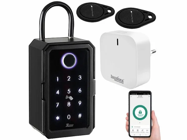 Xcase Tresor:Smarter Schlüssel-Safe & WLAN-Gateway, PIN Per Touch-Keys, Fingerprint 4