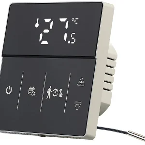 Revolt Heizung Thermostat WLAN:4er-Set WLAN-Fußbodenheizung-Thermostate Mit App, Schwarz 33