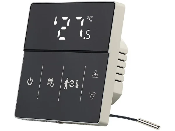 Revolt Heizung Thermostat WLAN:4er-Set WLAN-Fußbodenheizung-Thermostate Mit App, Schwarz 12