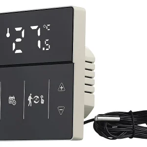 Revolt Heizung Thermostat WLAN:4er-Set WLAN-Fußbodenheizung-Thermostate Mit App, Schwarz 23