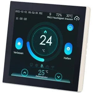 Revolt Funkthermostat:WLAN-Fußbodenheizung-Thermostat Mit Touchdisplay, Feinstaub-Anzeige 37