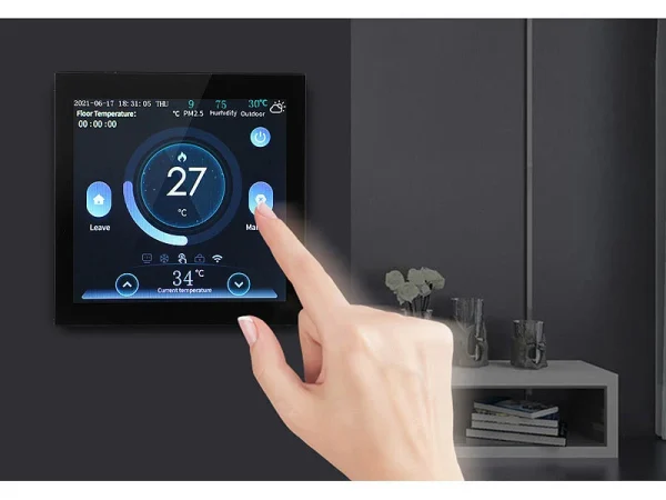 Revolt WLAN Thermostat Heizung:4er-Set WLAN-Thermostate Für Fußbodenheizungen, Touchdisplay 6