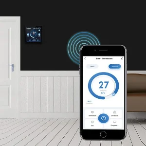 Revolt WLAN Thermostat Heizung:4er-Set WLAN-Thermostate Für Fußbodenheizungen, Touchdisplay 27