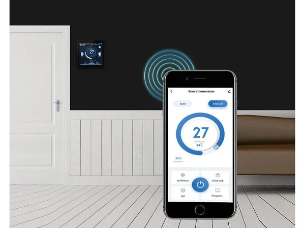Revolt Funkthermostat:WLAN-Fußbodenheizung-Thermostat Mit Touchdisplay, Feinstaub-Anzeige 8