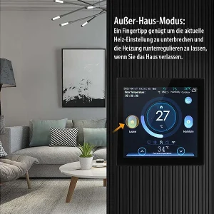 Revolt Funkthermostat:WLAN-Fußbodenheizung-Thermostat Mit Touchdisplay, Feinstaub-Anzeige 29