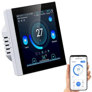 Revolt Funkthermostat:WLAN-Fußbodenheizung-Thermostat Mit Touchdisplay, Feinstaub-Anzeige 19