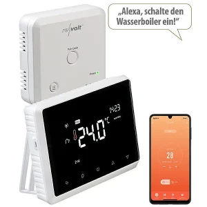 Revolt Raumthermostat Gastherme:Funk-Thermostat Mit WLAN Und App Für Gastherme Und Wasserboiler 24