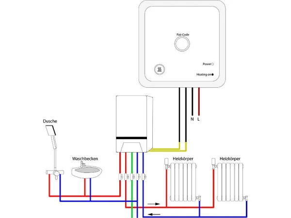 Revolt Raumthermostat Gastherme:Funk-Thermostat Mit WLAN Und App Für Gastherme Und Wasserboiler 16