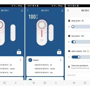 VisorTech Türkontakt Alarm:4er-Set 2in1-WLAN-Tür- & Fensteralarm, Sirene, App Und Sprachsteuerung 24