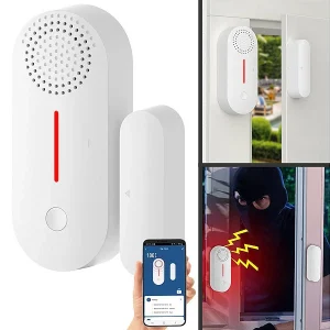 VisorTech Türkontakt Alarm:4er-Set 2in1-WLAN-Tür- & Fensteralarm, Sirene, App Und Sprachsteuerung 34