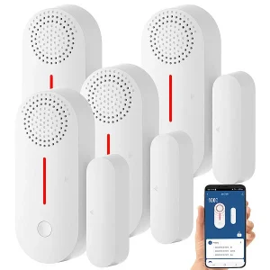 VisorTech Türkontakt Alarm:4er-Set 2in1-WLAN-Tür- & Fensteralarm, Sirene, App Und Sprachsteuerung 18