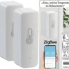 Luminea Home Control ZigBee Hygrometer:2er-Set ZigBee-Temperatur- & Luftfeuchtigkeits-Sensoren Mit App 19