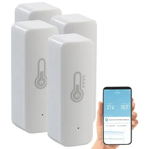 Luminea Home Control Temperatur Datenlogger:4er-Set ZigBee-Temperatur- & Luftfeuchtigkeits-Sensoren Mit App 17