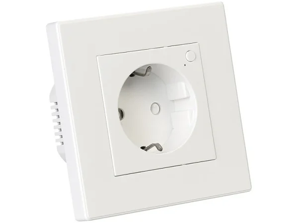 Luminea Home Control Wlansteckdosen:WLAN-Unterputz-Steckdose Mit Stromverbrauch-Messung, App, 3.680 W 6