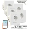 Luminea Home Control Amazon Alexa Steckdose:5er-Set WLAN-Unterputz-Steckdosen Mit Verbrauch-Messung, App, 3.680 W 28