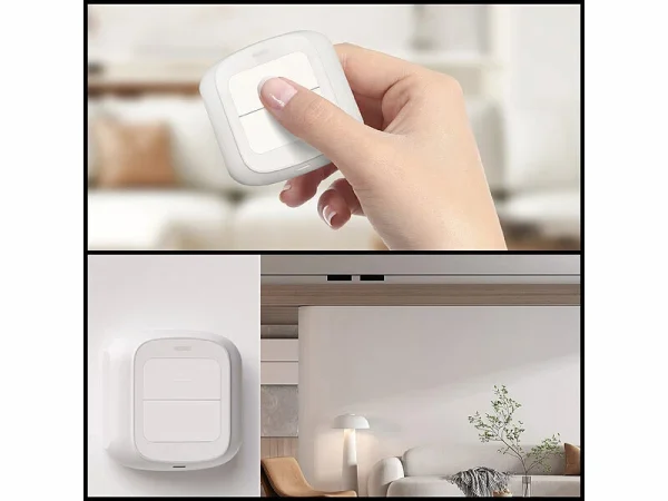 Luminea Home Control Smarthome Taster:4er-Set Smarte WLAN-Fernbedienung Mit 2 Tasten, Licht & Szenen Steuern 4