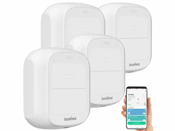 Luminea Home Control Smarthome Taster:4er-Set Smarte WLAN-Fernbedienung Mit 2 Tasten, Licht & Szenen Steuern 5